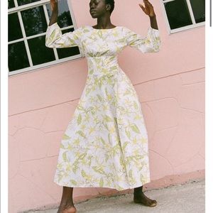 Coco Shop yellow hibiscus dress sz XS